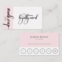 Carte de fidélité client Maquillage Rose Pâle