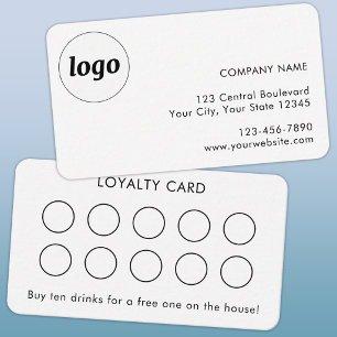 Visite Carte de fidélité client simple avec logo et texte