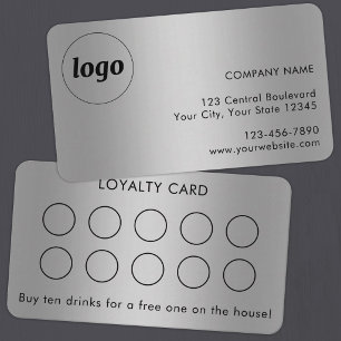 Visite Carte de Fidélité Client Simple Logo et Texte Arge
