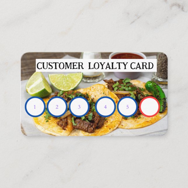 VISITE CARTE DE FIDÉLITÉ CLIENT - TAQUERIA (Devant)