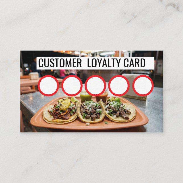 VISITE CARTE DE FIDÉLITÉ CLIENT - TAQUERIA (Devant)