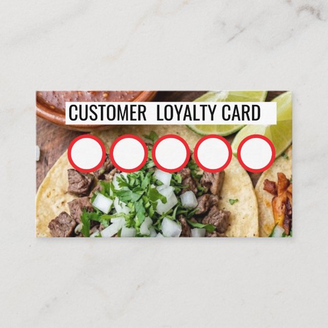 VISITE CARTE DE FIDÉLITÉ CLIENT - TAQUERIA (Devant)