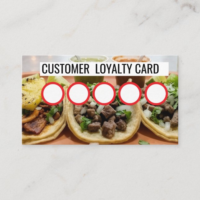 VISITE CARTE DE FIDÉLITÉ CLIENT - TAQUERIA (Devant)