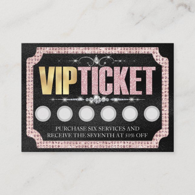 Visite Carte de fidélité client VIP Parties scintillant n (Devant)