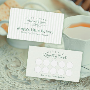 Visite Carte de fidélité de boulangerie rayée Coquette Ve