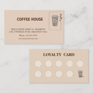 Visite Carte de fidélité de café simple moderne