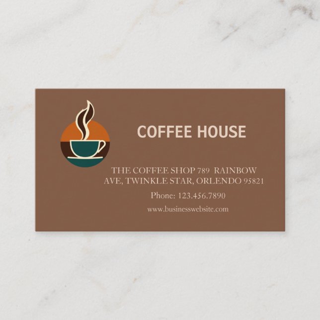 Visite Carte de fidélité de café simple moderne (Devant)