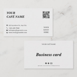 Visite Carte de Fidélité de Contact de Café Minimaliste