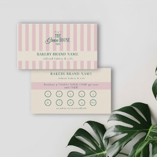 Visite Carte de fidélité de la pâtisserie à rayures roses