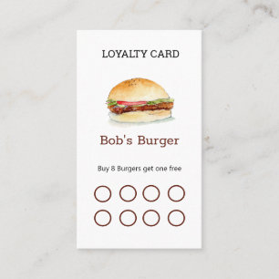 Visite Carte de fidélité de restaurant de burgers