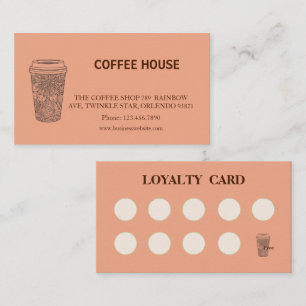 Visite Carte de fidélité de salon de café simple moderne