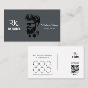 Visite Carte de fidélité de salon de coiffure avec QR