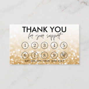 Visite Carte de fidélité du logo de maquillage d'or