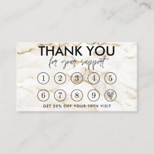 Visite Carte de fidélité du logo de maquillage en marbr