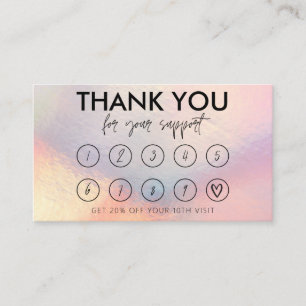Visite Carte de fidélité du logo de maquillage Holograp