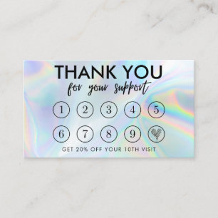 Visite Carte de fidélité du logo de maquillage Holograp