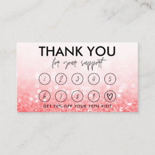 Visite Carte de fidélité du logo de maquillage rose cha