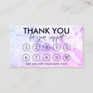 Visite Carte de fidélité du logo du maquillage de marbr