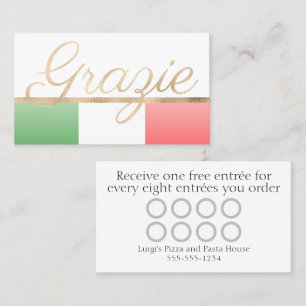 Visite Carte de fidélité du restaurant italien Grazie