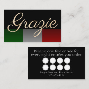 Visite Carte de fidélité du restaurant italien Grazie Bla