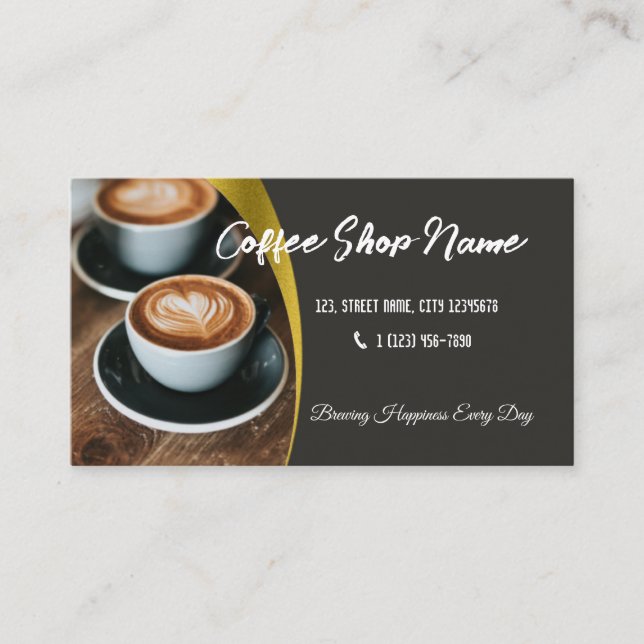 Visite Carte de fidélité entreprise modifiable Café Coffe (Devant)