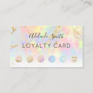 Visite carte de fidélité faux opale iridescent