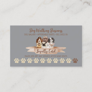 Visite Carte de fidélité Gray Dog Walker Paw