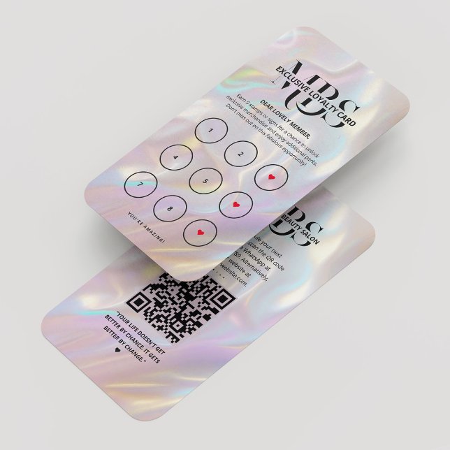 Visite Carte de fidélité Holographique moderne Pearl rose (Modern Holographic Pearl Pink Loyalty Card
)