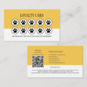 Visite Carte de fidélité jaune Toilettage pour chiens Sal