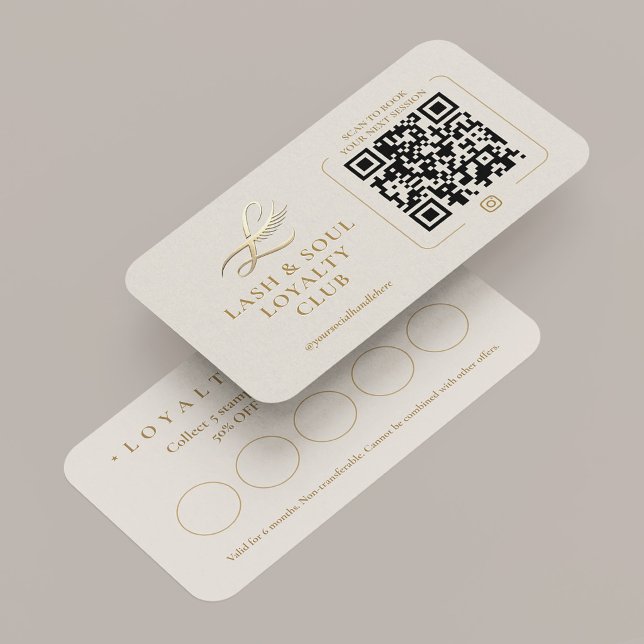 Visite Carte de fidélité Luxe Modern Lash Tech Sand Rewar (Luxe Modern Lash Tech Sand Rewards Loyalty Card
)