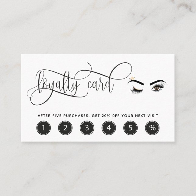 Visite Carte de fidélité maquillage wink eye lashes exten (Devant)