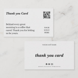 Visite Carte de fidélité Merci Café Minimaliste