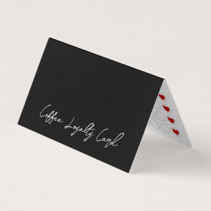 Visite Carte de fidélité minimaliste de café noir plié mo