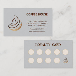 Visite Carte de fidélité minimaliste de la cafétéria