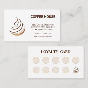 Visite Carte de fidélité minimaliste de la cafétéria