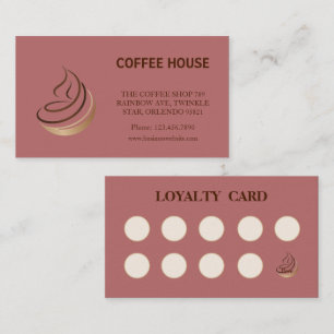 Visite Carte de fidélité minimaliste de la cafétéria