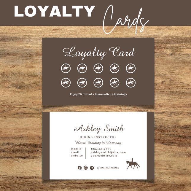 Visite Carte de fidélité Moderne Trendy Horse Training (Modern Trendy Horse Training Loyalty Card)