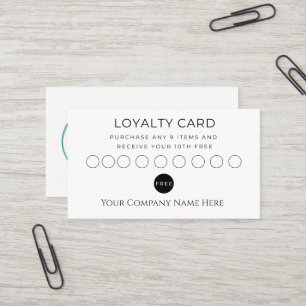 Visite Carte de fidélité noir blanc minimaliste Logo d'af