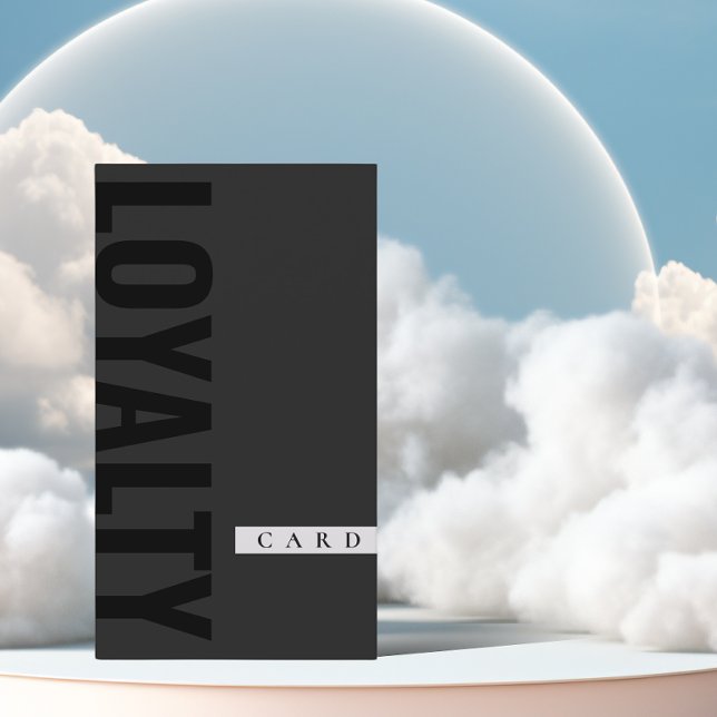 Visite Carte de fidélité noire monochrome moderne (Créateur téléchargé)