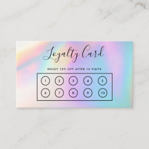 Visite Carte de fidélité personnalisée Faux Holographique