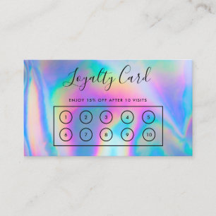 Visite Carte de fidélité personnalisée Faux Holographique