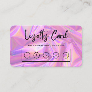 Visite Carte de fidélité personnalisée Faux Holographique