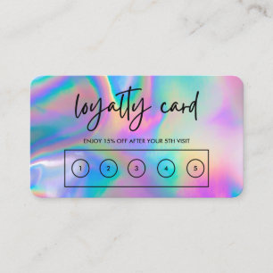 Visite Carte de fidélité personnalisée Faux Holographique