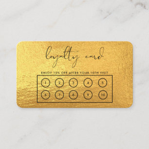 Visite Carte de fidélité personnalisée Gold Elegant