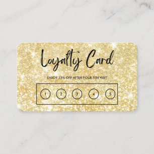 Visite Carte de fidélité personnalisée Gold Faux Parties 