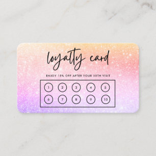 Visite Carte de fidélité personnalisée Pink Purple Faux P