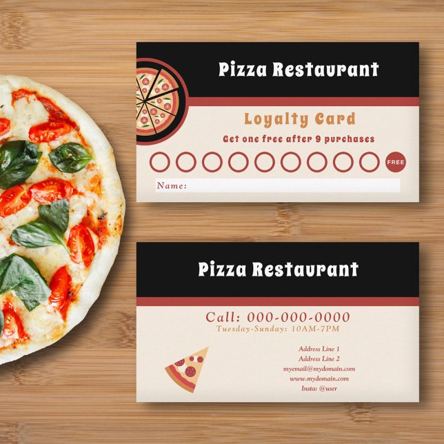 Visite Carte de fidélité Pizza Restaurant (Pizza Restaurant Loyalty Card)