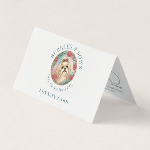 Visite Carte de fidélité pliée pour le toilettage de Shih