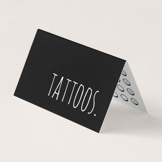 Visite carte de fidélité pliée tatouage (Devant)