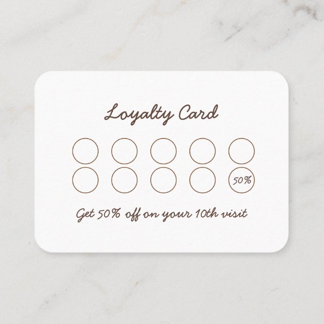 Visite Carte de fidélité pour entreprise de café et gâtea (Dos)